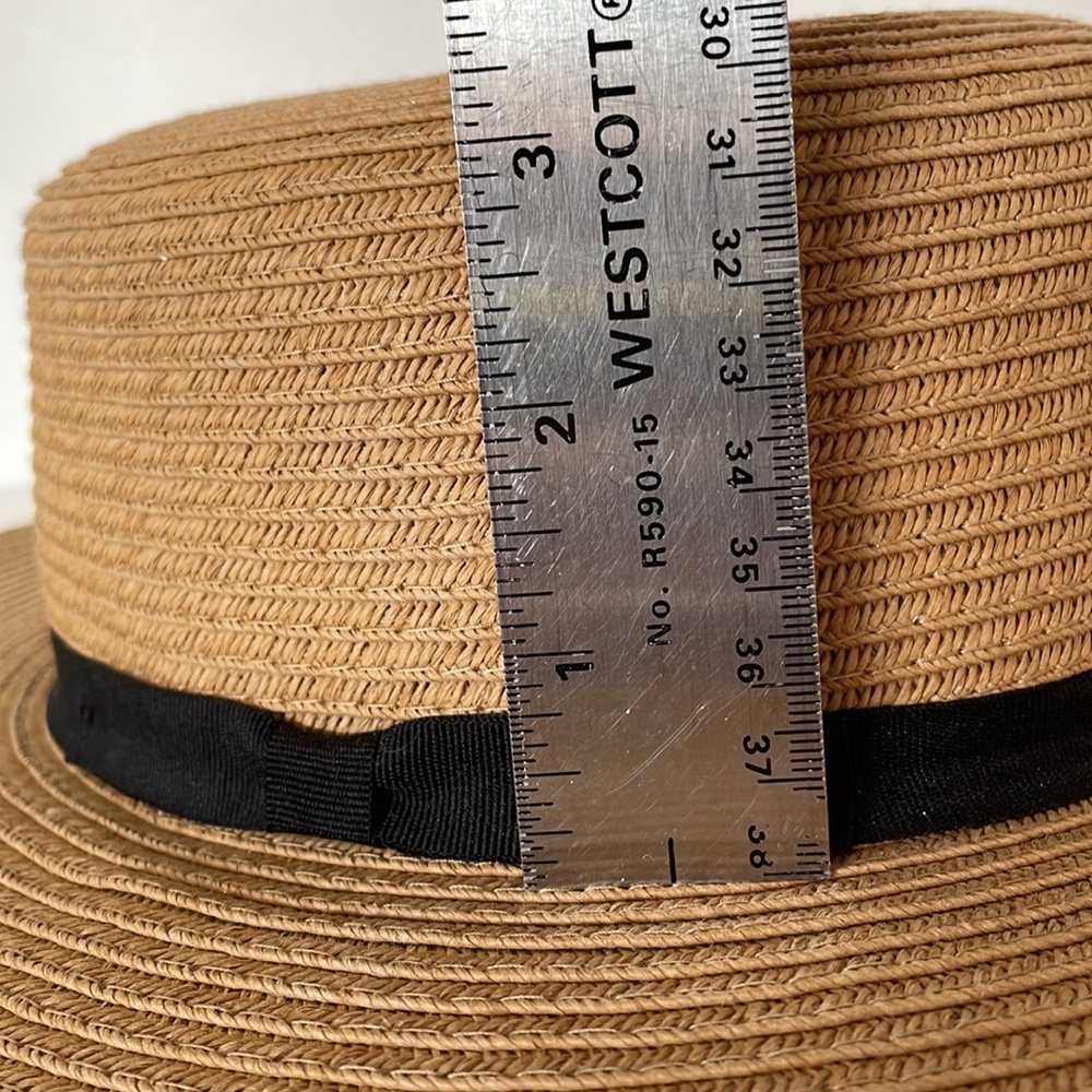 Woman’s Sun Beach Hat One Size 74% Paper Yarn 26% Polyester Natural Color - Picture 9 of 10